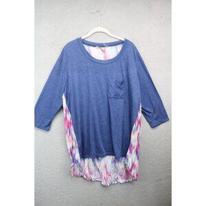 Soft Surroundings 3/4 Sleeve Hi-Lo Tunic-XL-Colorful Back